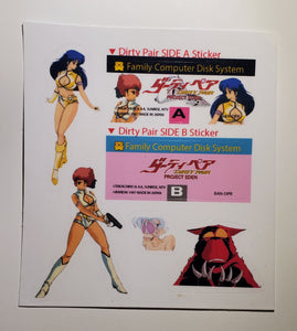 Famicom disk system dirty pair project Eden English replacement labels (no game included