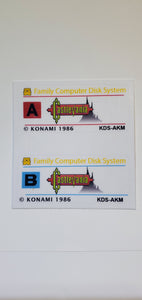 Famicom disk system Castlevania English replacement labels (no game included