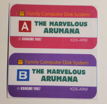 Load image into Gallery viewer, Famicom disk system the marvelous arumana English replacement labels (no game included
