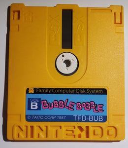 Famicom disk system Bubble Bobble English replacement labels (no game included